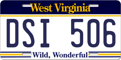 WV license plate DSI506