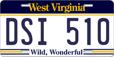 WV license plate DSI510