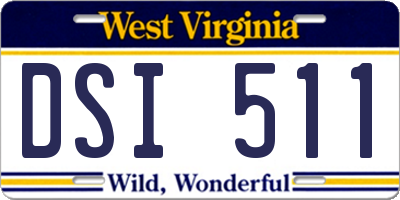 WV license plate DSI511