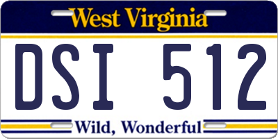 WV license plate DSI512
