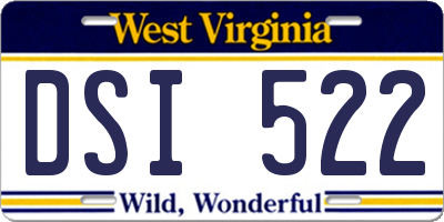 WV license plate DSI522