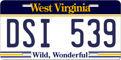 WV license plate DSI539