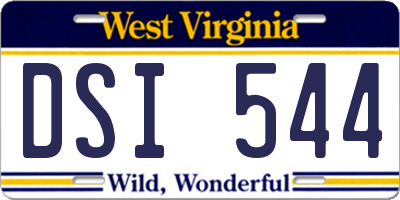 WV license plate DSI544