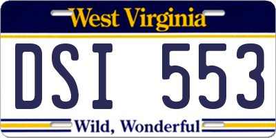 WV license plate DSI553