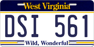WV license plate DSI561