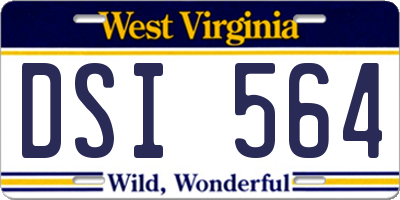 WV license plate DSI564