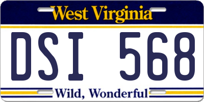 WV license plate DSI568