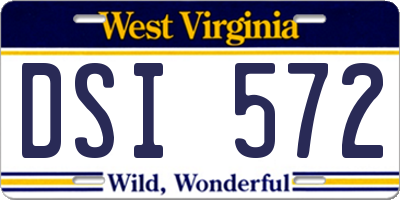 WV license plate DSI572