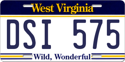 WV license plate DSI575