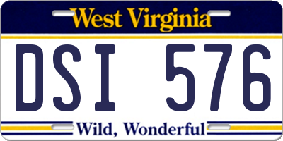 WV license plate DSI576