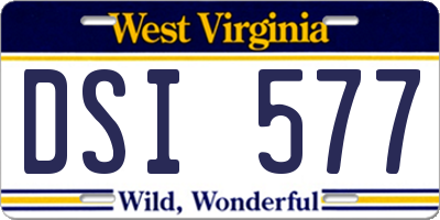 WV license plate DSI577