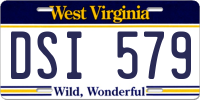 WV license plate DSI579