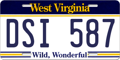 WV license plate DSI587