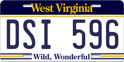 WV license plate DSI596
