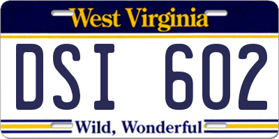 WV license plate DSI602