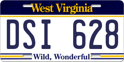 WV license plate DSI628