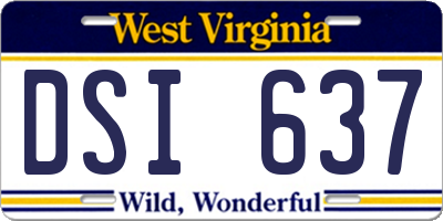 WV license plate DSI637