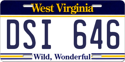 WV license plate DSI646