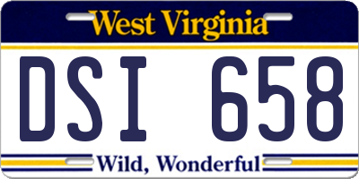 WV license plate DSI658