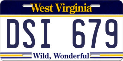 WV license plate DSI679