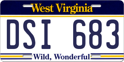 WV license plate DSI683