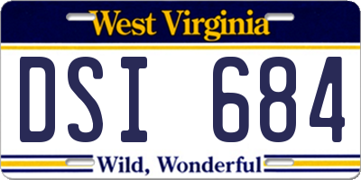 WV license plate DSI684