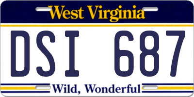 WV license plate DSI687