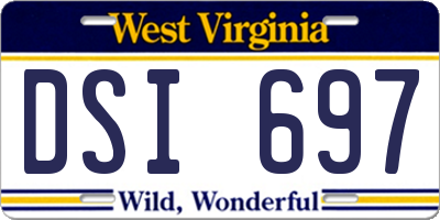WV license plate DSI697