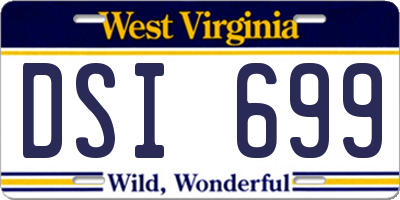 WV license plate DSI699