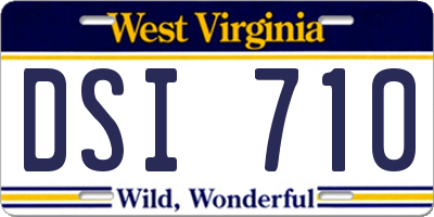 WV license plate DSI710