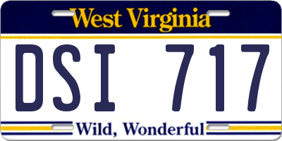 WV license plate DSI717