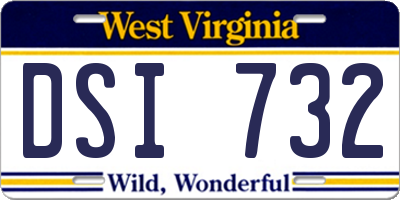 WV license plate DSI732