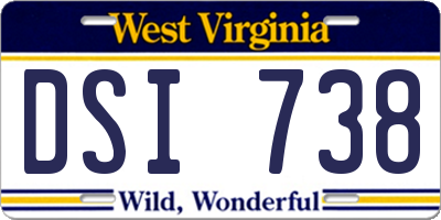 WV license plate DSI738