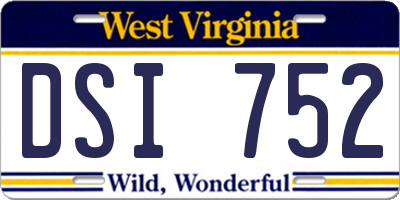 WV license plate DSI752