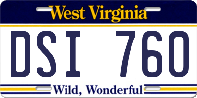 WV license plate DSI760