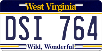 WV license plate DSI764