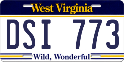 WV license plate DSI773