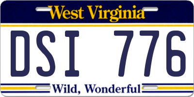 WV license plate DSI776