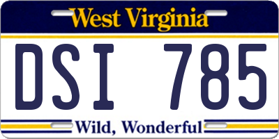 WV license plate DSI785