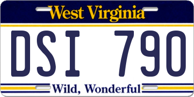 WV license plate DSI790