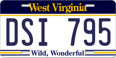 WV license plate DSI795