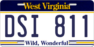 WV license plate DSI811