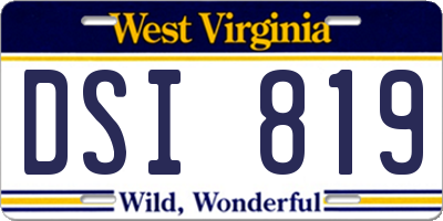 WV license plate DSI819