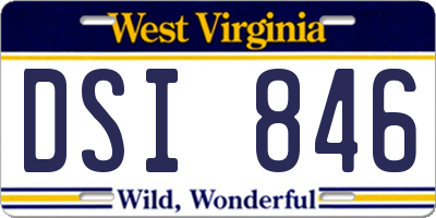 WV license plate DSI846