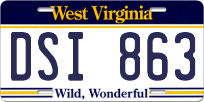 WV license plate DSI863