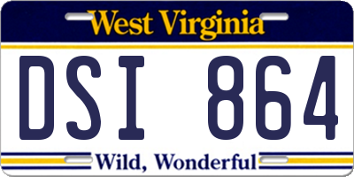 WV license plate DSI864
