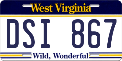 WV license plate DSI867