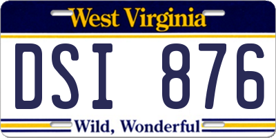 WV license plate DSI876