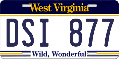 WV license plate DSI877
