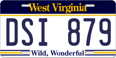 WV license plate DSI879